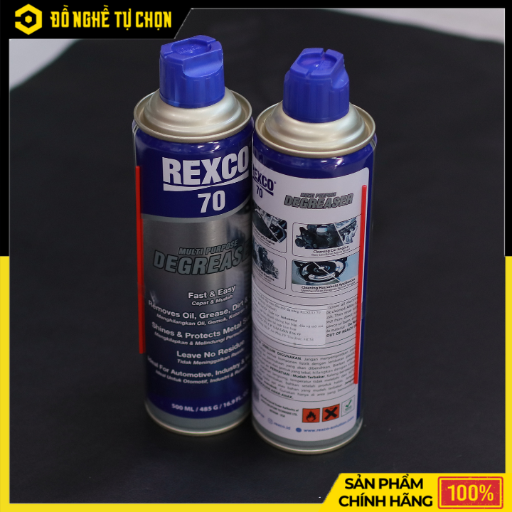 Dung Dịch Vệ Sinh Đa Năng REXCO 70 – Tẩy Rửa Dầu Mỡ, Cặn Bẩn Hiệu Quả – Chai 500ml – Hàng Chính Hãng Có VAT
