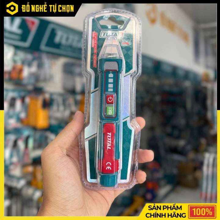 Đầu Dò Điện Áp AC TOTAL THT100091 – Cảm Biến Tự Động – Đèn Báo Âm Thanh & Ánh Sáng – Kèm Pin – Hàng Chính Hãng Có VAT