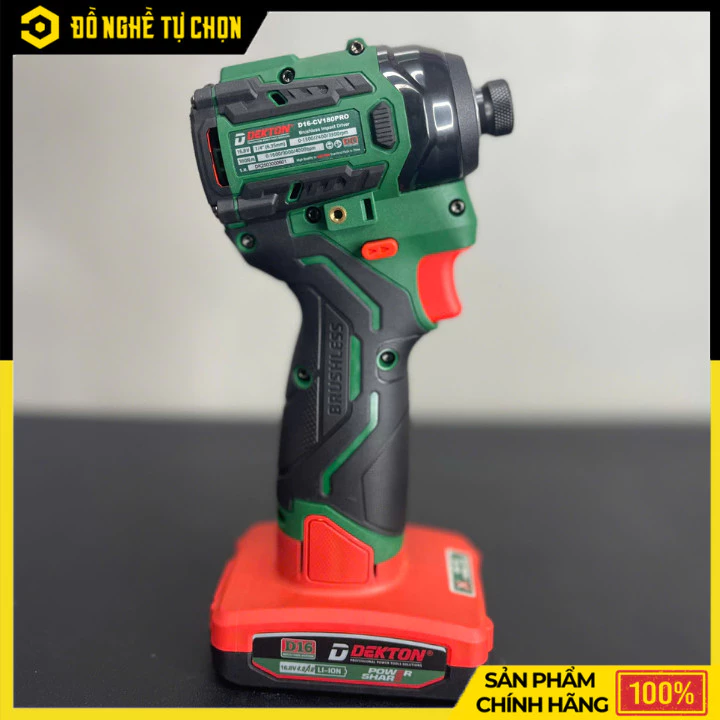 Máy Vặn Vít Dùng Pin 16.8V Dekton D16-CV180PRO – Brushless – Lực Siết 180Nm – Hàng Chính Hãng Có VAT