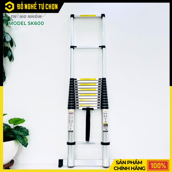 Thang Nhôm Rút Đơn 6m Sumika SK600 Siêu Cao, Chịu Tải 300kg | Hàng Chính Hãng, Có VAT
