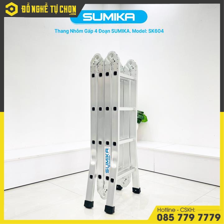 Thang Nhôm Gấp Đa Năng 4 Đoạn - 16 Bậc Sumika SK604
