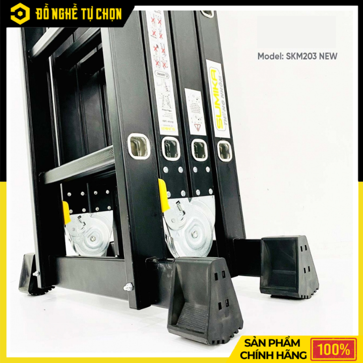 Thang Nhôm Gấp 4 Đoạn Sumika SKM203 NEW Cao 3.58m | Hàng Chính Hãng, Có VAT