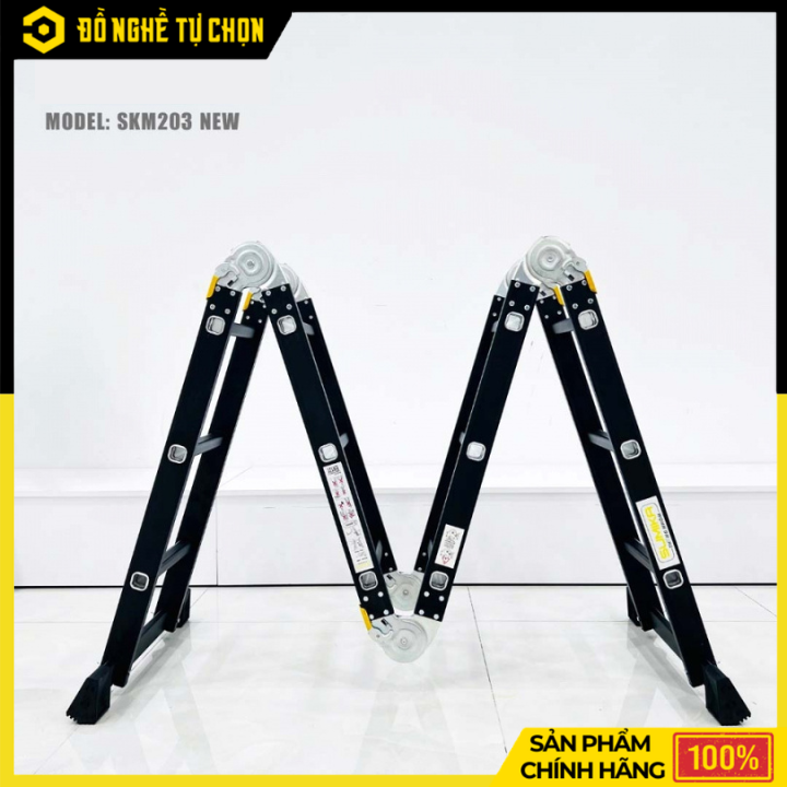 Thang Nhôm Gấp 4 Đoạn Sumika SKM203 NEW Cao 3.58m | Hàng Chính Hãng, Có VAT