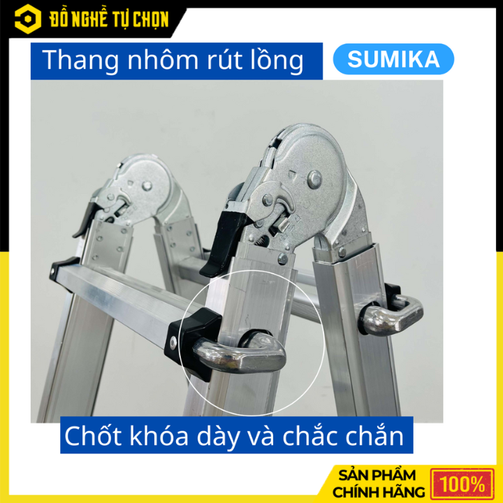 Thang Nhôm Trượt Chữ A Sumika SKM403 – Nhỏ Gọn, Linh Hoạt, An Toàn Tuyệt Đối - Hàng Chính Hãng, Có VAT