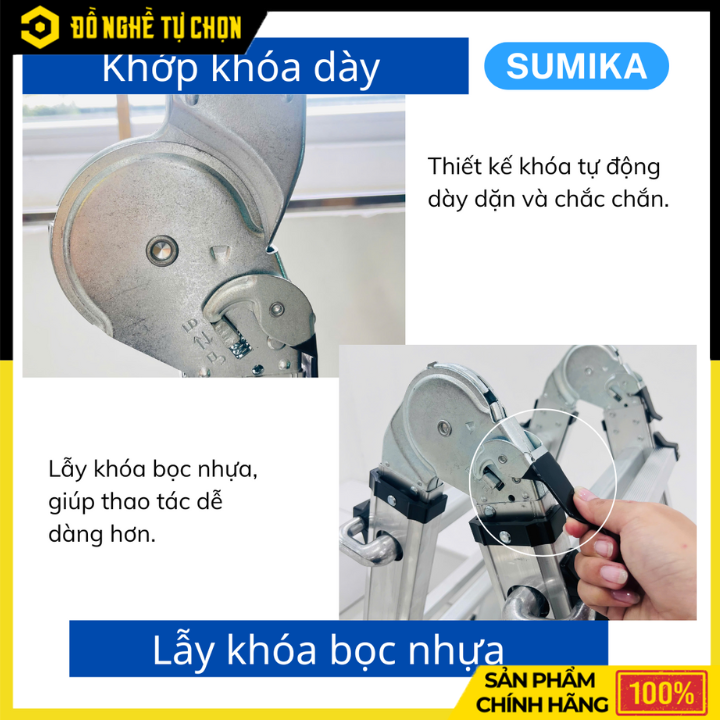 Thang Nhôm Chữ A Mở Rộng Sumika SKM404 – Đa Năng, An Toàn, Tiện Lợi Cho Mọi Công Việc Trên Cao – Hàng Chính Hãng, Có VAT