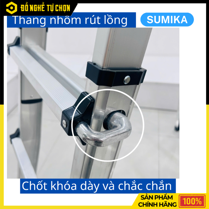 Thang Nhôm Chữ A Mở Rộng Sumika SKM404 – Đa Năng, An Toàn, Tiện Lợi Cho Mọi Công Việc Trên Cao – Hàng Chính Hãng, Có VAT