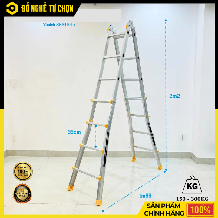 Thang Nhôm Chữ A Rút Lồng Sumika SKM404A – Đa Năng, An Toàn, Chịu Tải Lớn | Hàng Chính Hãng, Có VAT