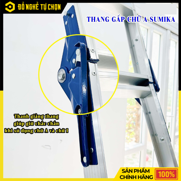 Thang Nhôm Xếp Chữ A Sumika SKD507 Cao 2.1M+2.1M | Hàng Chính Hãng, Có VAT