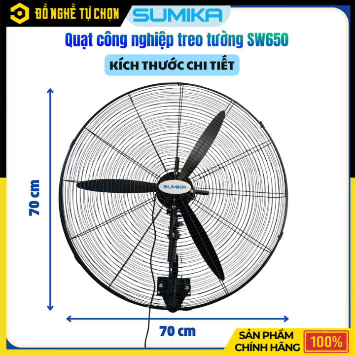 Quạt Treo Tường Công Nghiệp Sumika SW650 150W Sải Cánh 650mm | Hàng Chính Hãng, Có VAT