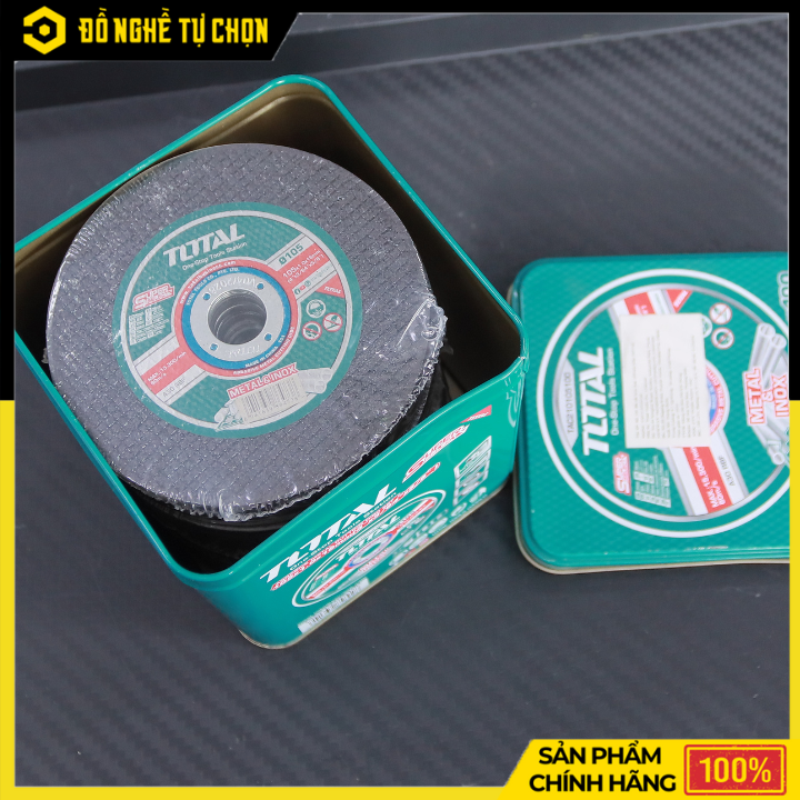 Bộ 100 Đĩa Cắt Kim Loại TOTAL TAC210105100 – 105mm – Cắt Inox, Thép, Sắt – Hàng Chính Hãng Có VAT