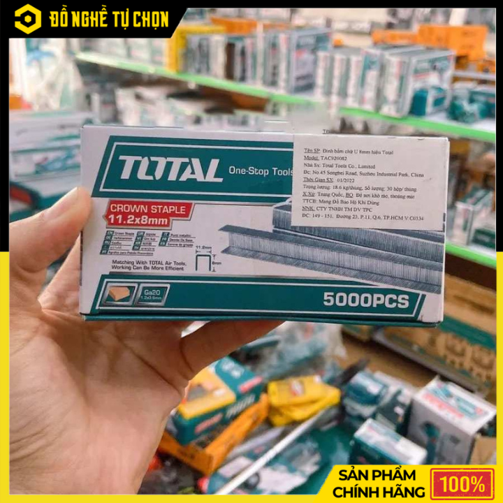 Đinh Bấm Chữ U Total 10mm TAC920102 – Ghim Cố Định Nhanh, Chắc Chắn | Hàng Chính Hãng, Có VAT