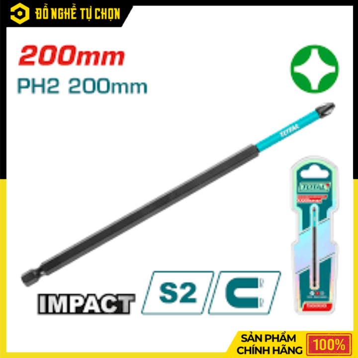 Mũi bắt vít Total TACIM71PH2200 PH2x200mm | Hàng Chính Hãng, Có VAT