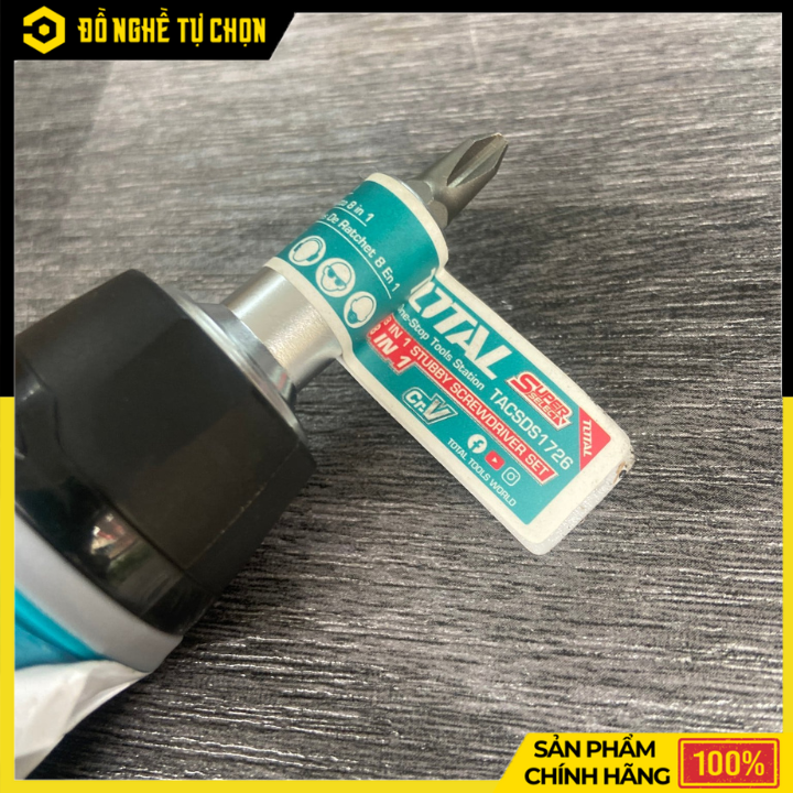 Bộ Tua Vít Ratchet 8 Trong 1 Total TACSDS1726 – Đa Năng, Vặn Nhanh Gọn | Hàng Chính Hãng, Có VAT