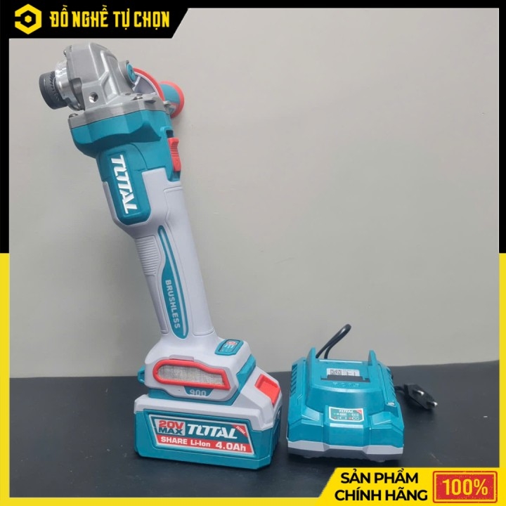 Máy mài góc không chổi than dùng pin 20V Total TAGLI261021 - Hàng Chính Hãng, Có VAT