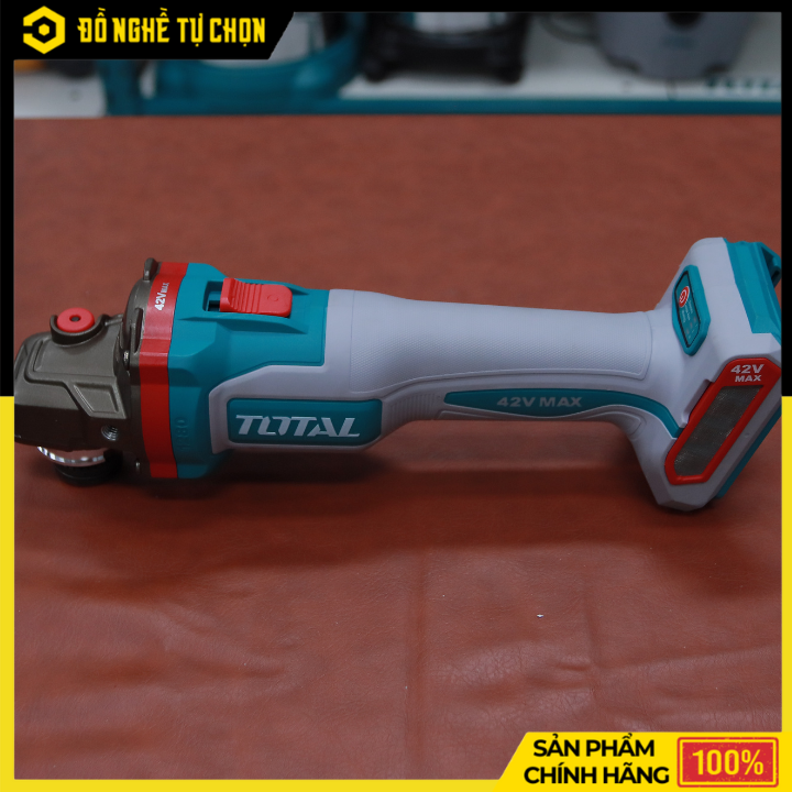 Máy Mài Góc Dùng Pin TOTAL TAGLI4128102 – 42V Không Dây – 2 Pin 2.5Ah + 1 Sạc – Công Suất 1280W – Chính Hãng Có VAT