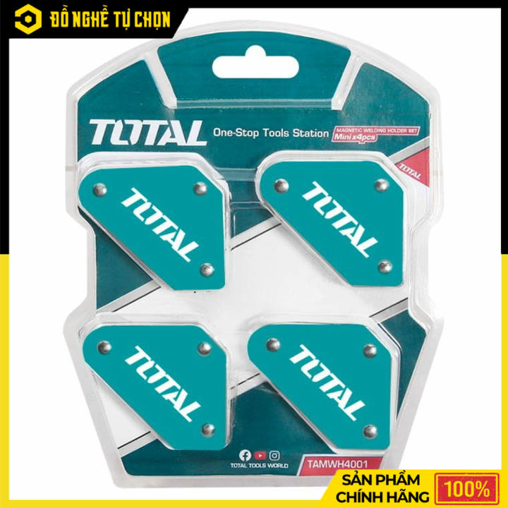 Bộ 4 Ke Nam Châm Hàn Mini Total TAMWH4001 – Giữ Góc 45°/90°/135° | Hàng Chính Hãng, Có VAT