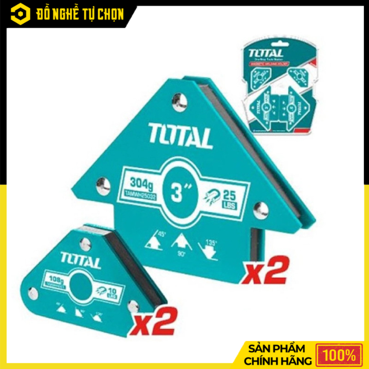 Bộ Ke Nam Châm Hàn 4 Chi Tiết Total TAMWH4062 – Giữ Góc 45°/90°/135° | Hàng Chính Hãng, Có VAT