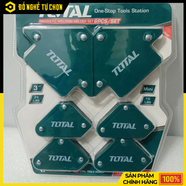 Bộ 6 Ke Nam Châm Hàn Total TAMWH6002 – Mini & 3 Inch, Giữ Góc Chuẩn | Hàng Chính Hãng, Có VAT