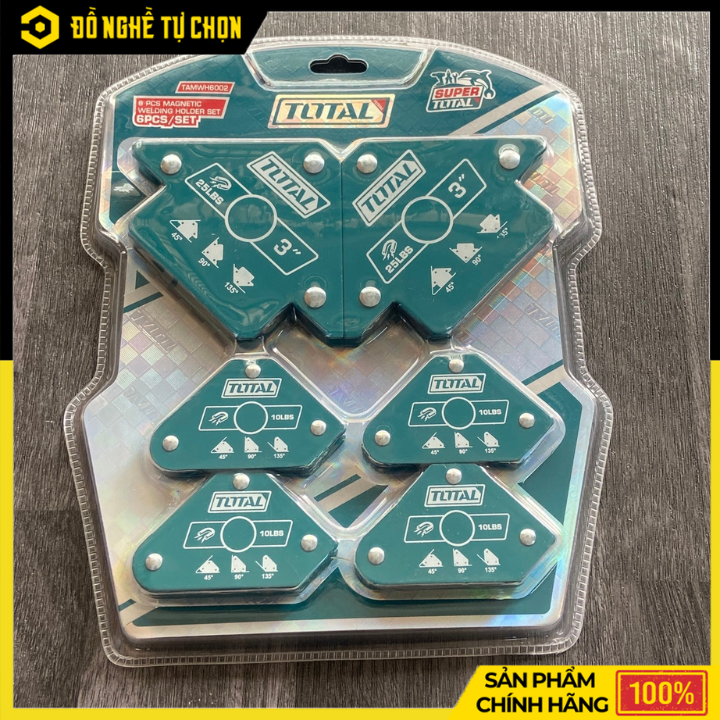 Bộ 6 Ke Nam Châm Hàn Total TAMWH6002 – Mini & 3 Inch, Giữ Góc Chuẩn | Hàng Chính Hãng, Có VAT