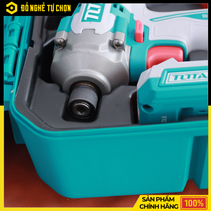 Bộ Combo Máy Khoan Búa & Máy Siết Vít Không Chổi Than Dùng Pin 20V Total TCKLI20277 – TIDLI206681 + TIRLI20281 – 2 Pin 2Ah & Sạc Nhanh – Hàng Chính Hãng Có VAT