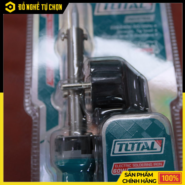Mỏ Hàn Chì 60W Total TET1606 – Làm Nóng Nhanh 3–5 Phút – Tay Cầm Cách Nhiệt – Hàng Chính Hãng Có VAT