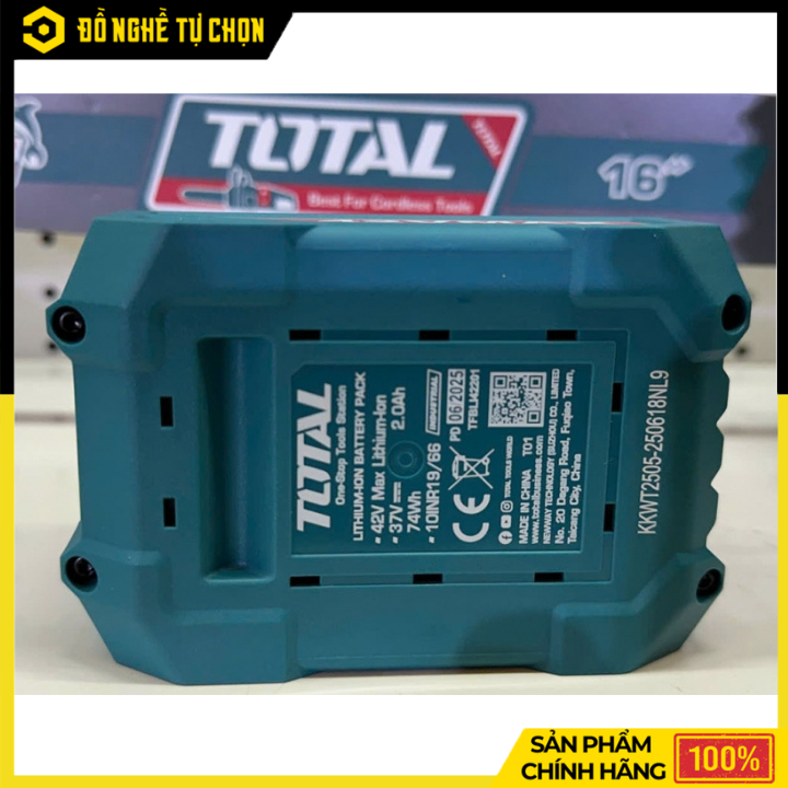 Pin Lithium 42V 2.0Ah Total TFBLI42201 – Dung Lượng Ổn Định, Sạc Nhanh, Tương Thích Dòng P42M | Hàng Chính Hãng, Có VAT