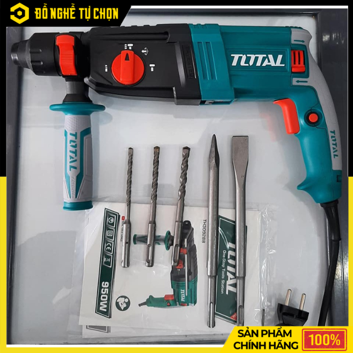 Máy Khoan Búa 950W Total TH309288 – SDS Plus, Lực Đập 2.5J | Hàng Chính Hãng, Có VAT