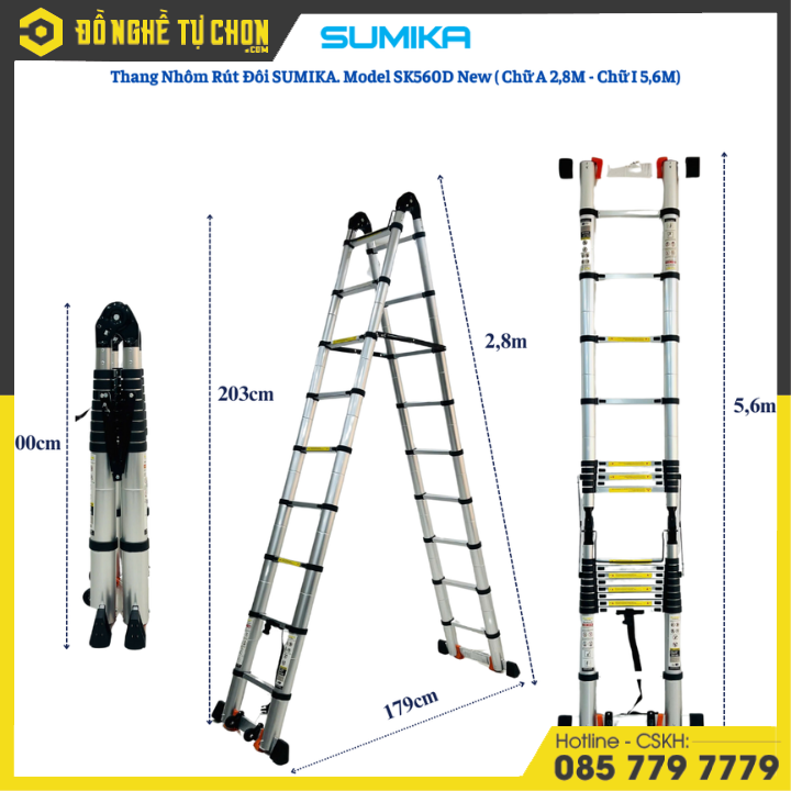 Thang nhôm rút đôi Sumika SK560D NEW