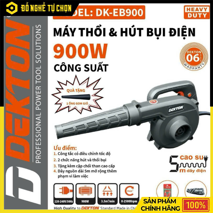Máy thổi bụi (khí) hiệu DEKTON; Model: DK-EB900, công suất: 900W