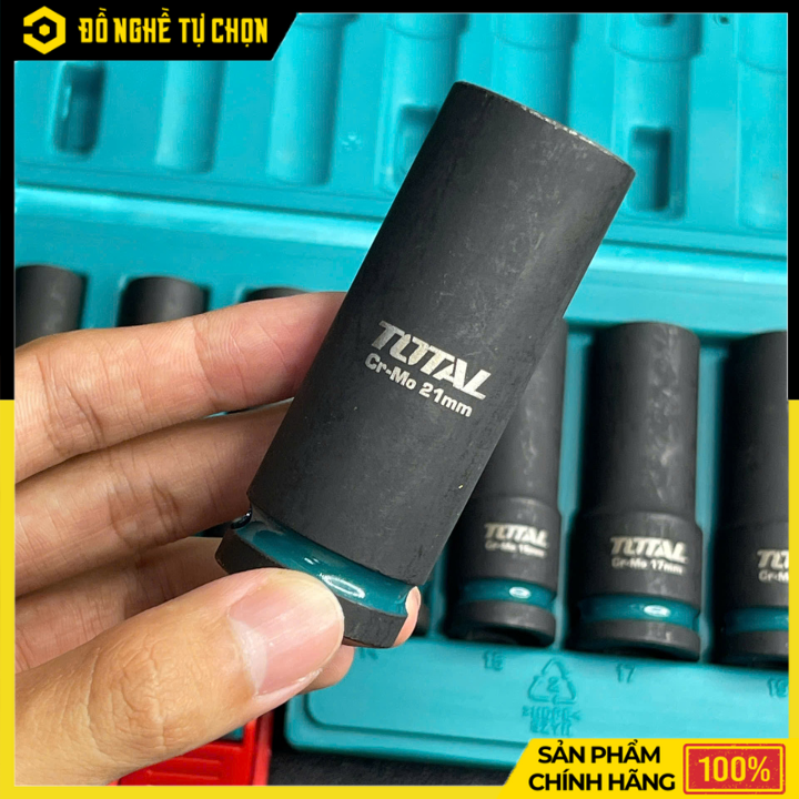 Bộ 10 Đầu Tuýp Dài 1/2 Inch Total THKISD12102L Thép CR-MO Cao Cấp, Chịu Lực Mạnh, Chuyên Dụng Cho Gara & Cơ Khí | Hàng Chính Hãng, Có VAT