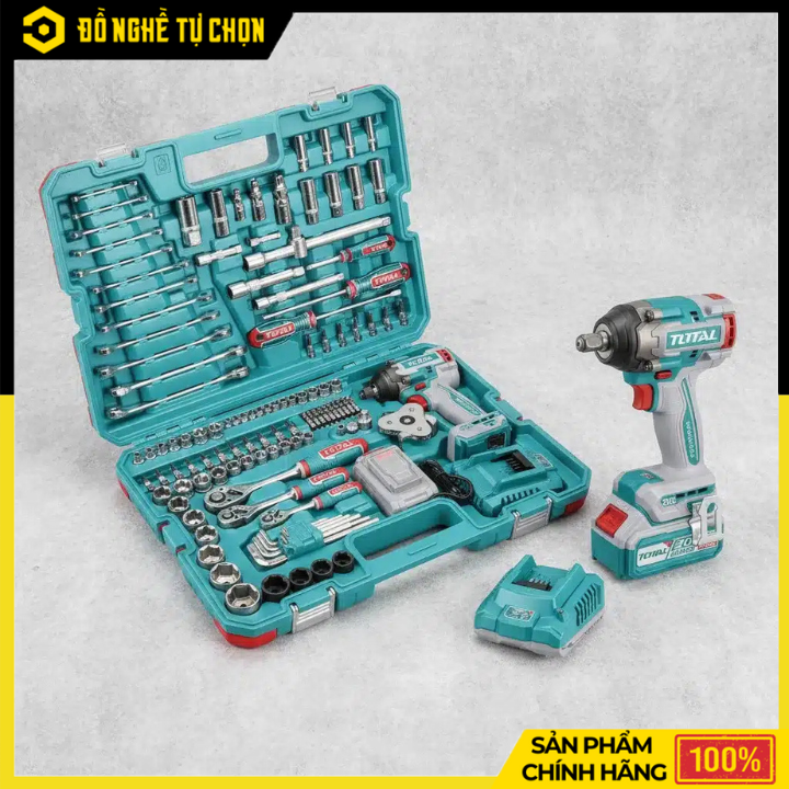 Combo Máy Siết Bu Lông Total TIWLI2050 Kèm 152 Phụ Kiện THKTHP31522 | Hàng Chính Hãng, Có VAT