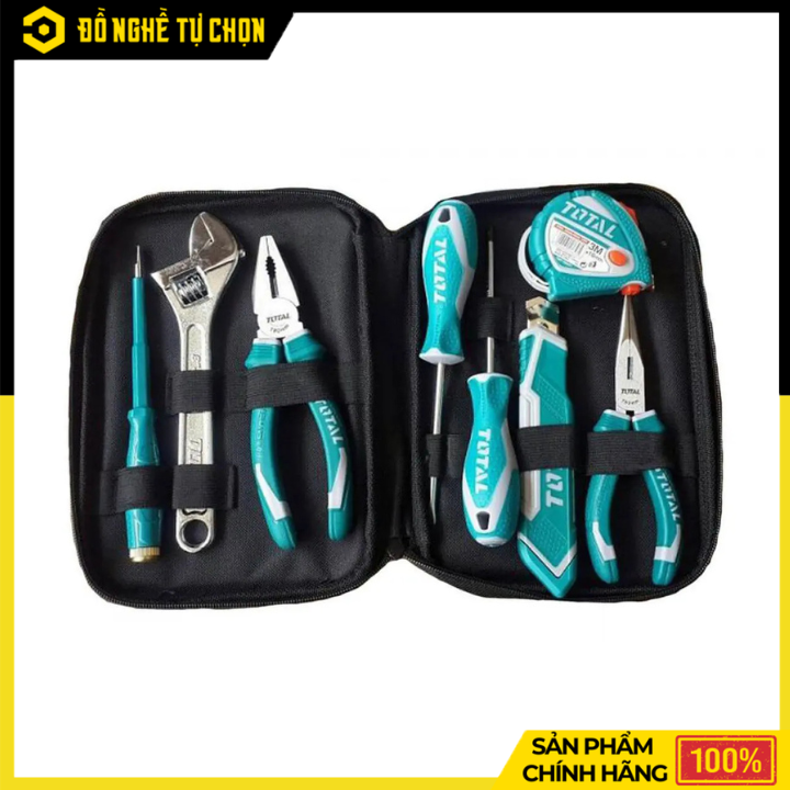 Bộ Đồ Nghề Cầm Tay 8 Chi Tiết Total THKTHP90086 Đa Năng, Gọn Nhẹ, Đầy Đủ Dụng Cụ Sửa Chữa Gia Đình | Hàng Chính Hãng, Có VAT