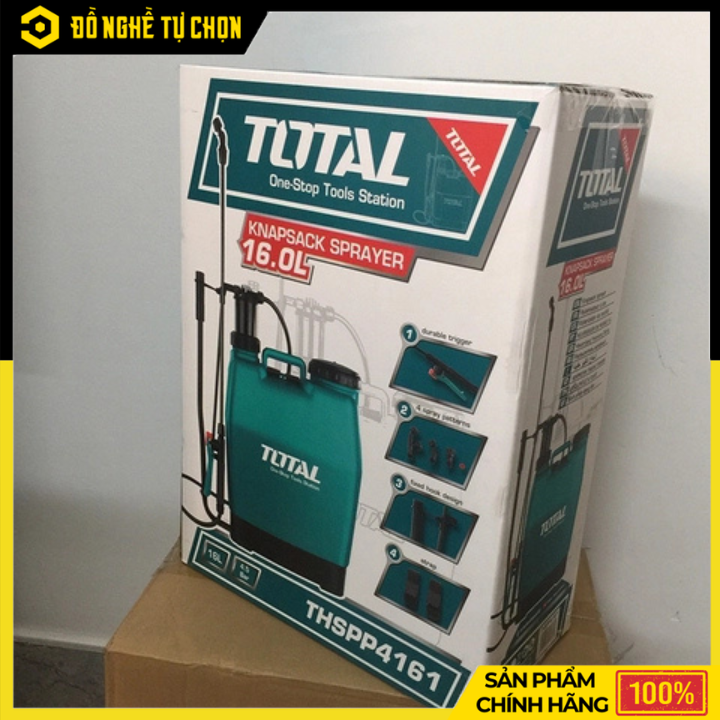 Bình Phun Thuốc Total THSPP4161 16L Áp Lực Cao, Dây Đeo Tiện Lợi, Phun Tưới Hiệu Quả Cho Cây Trồng | Hàng Chính Hãng, Có VAT