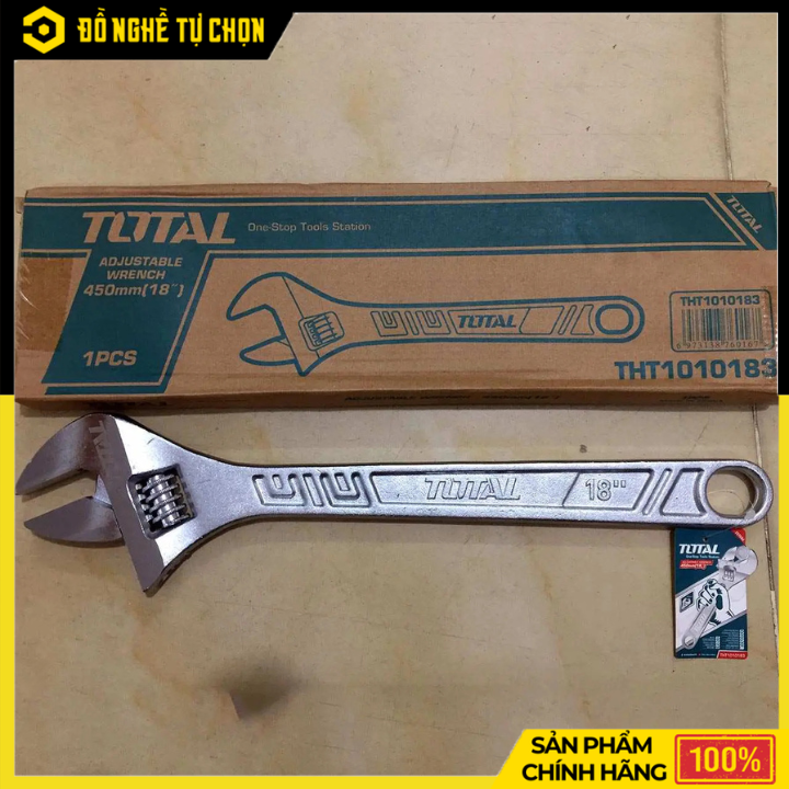 Mỏ Lết Total THT1010183 18 Inch Cao Cấp, Hàm Mở Rộng, Thép CR-V Bền Bỉ Chuyên Dụng | Hàng Chính Hãng, Có VAT