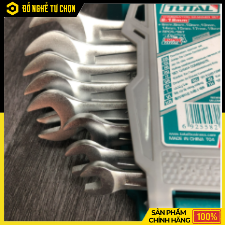 Bộ Cờ Lê Vòng Miệng 8 Chi Tiết Total THT102286-I (6–19mm) – Đầy Đủ Size Thông Dụng, Bền Bỉ, Dễ Sử Dụng | Hàng Chính Hãng, Có VAT
