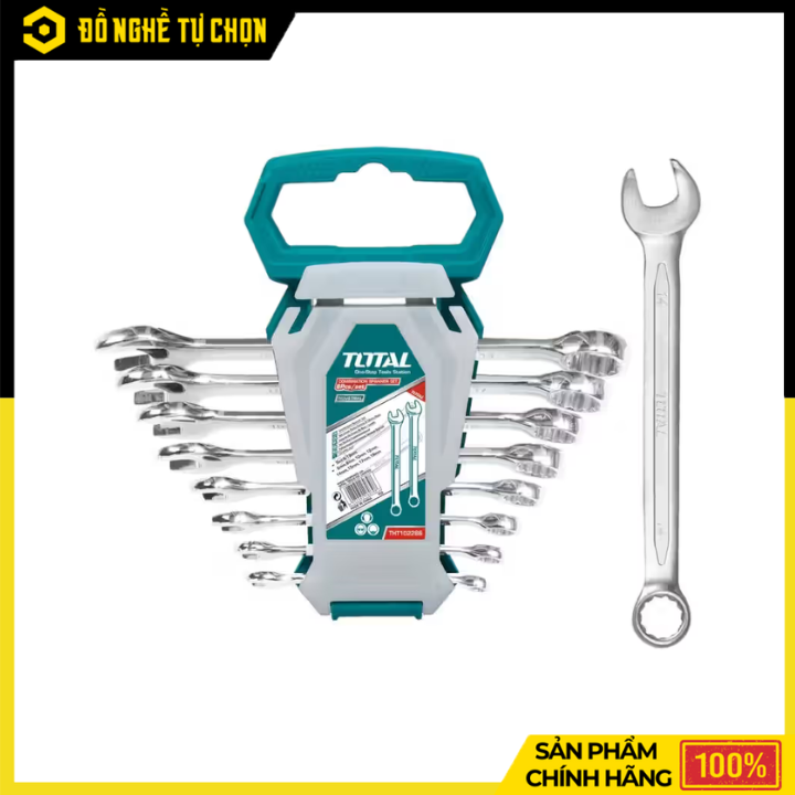 Bộ Cờ Lê 2 Đầu Miệng 8 Chi Tiết Total THT102386 (6–22mm) – Đầy Đủ Kích Thước, Chắc Chắn, Dễ Sử Dụng | Hàng Chính Hãng, Có VAT