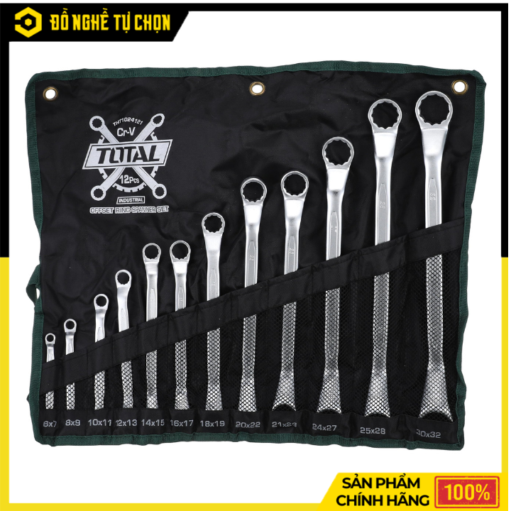 Bộ Cờ Lê Hai Đầu Vòng 12 Chi Tiết Total THT1024121 – Đa Kích Thước, Chắc Chắn, Chuyên Dụng Cơ Khí | Hàng Chính Hãng, Có VAT