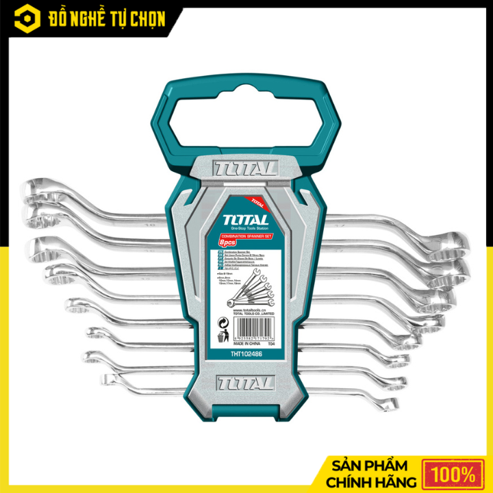 Bộ Cờ Lê 2 Đầu Vòng 8 Chi Tiết Total THT102486 (6–22mm) – Bền Bỉ, Chính Xác, Dễ Thao Tác | Hàng Chính Hãng, Có VAT