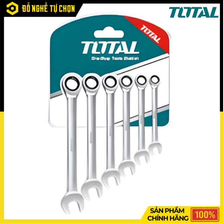 Bộ 6 Cờ Lê Miệng Vòng 2 Chiều Total THT102RK566 – Bền Bỉ, Tiện Dụng Cho Mọi Công Việc | Hàng Chính Hãng, Có VAT