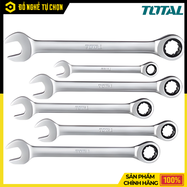 Bộ 6 Cờ Lê Miệng Vòng 2 Chiều Total THT102RK566 – Bền Bỉ, Tiện Dụng Cho Mọi Công Việc | Hàng Chính Hãng, Có VAT