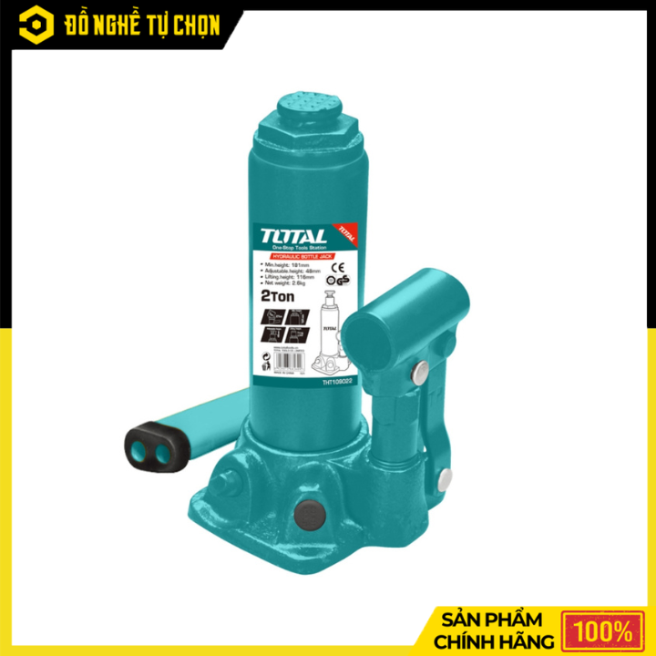 Con Đội Thủy Lực 2 Tấn Total THT109022 Nâng Hạ Xe An Toàn, Chịu Tải Mạnh Mẽ Cho Gara Và Gia Đình | Hàng Chính Hãng, Có VAT