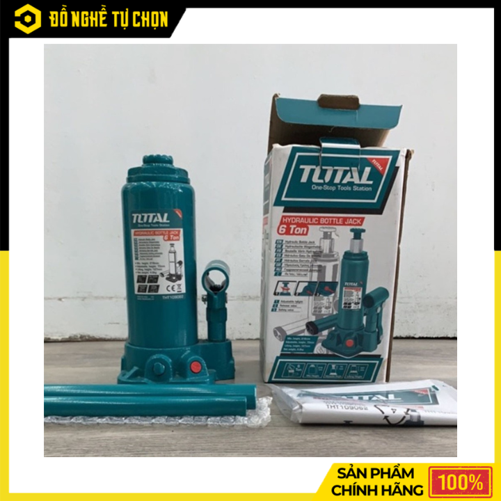 Con Đội Thủy Lực Total THT109062 Tải Trọng 6 Tấn Nâng Hạ Mạnh Mẽ, An Toàn Cho Ô Tô Và Thiết Bị Nặng | Hàng Chính Hãng, Có VAT
