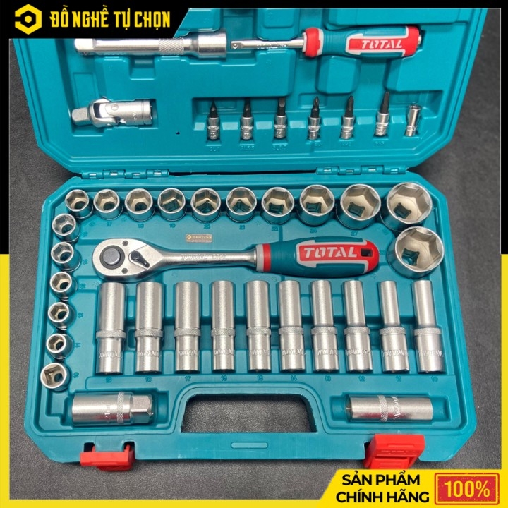 Bộ 62 đầu tuýp 1/2 inch hiệu Total THT121602