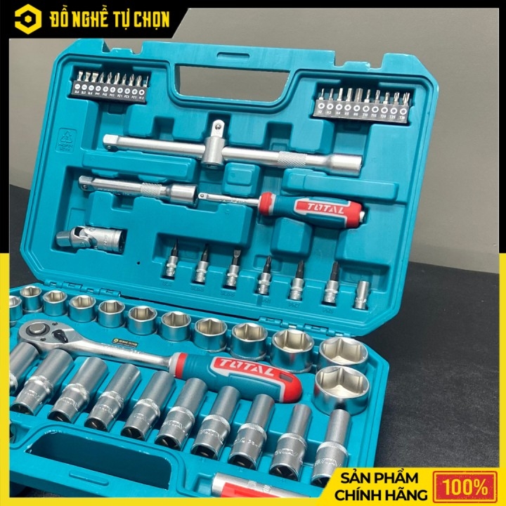 Bộ 62 đầu tuýp 1/2 inch hiệu Total THT121602