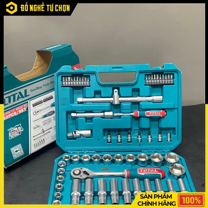 Bộ 62 đầu tuýp 1/2 inch hiệu Total THT121602