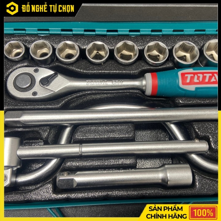 Bộ 24 đầu tuýp ( 1/2 inch ) và cần 2 chiều hiệu Total THT141253