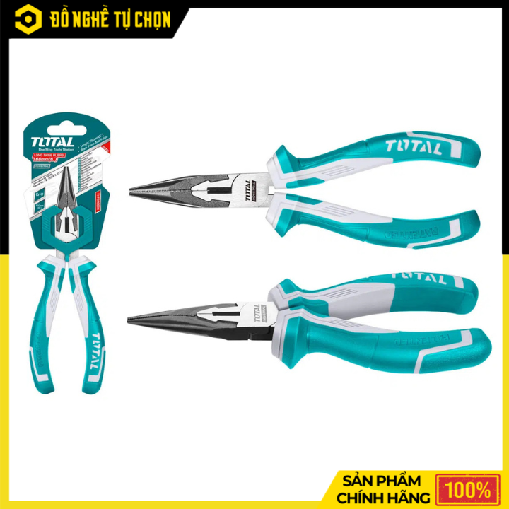 Kìm Mũi Nhọn Cao Cấp Total THT220606S 6 Inch – Trợ Lực 30%, Bền Bỉ Chuẩn Cơ Khí | Hàng Chính Hãng, Có VAT
