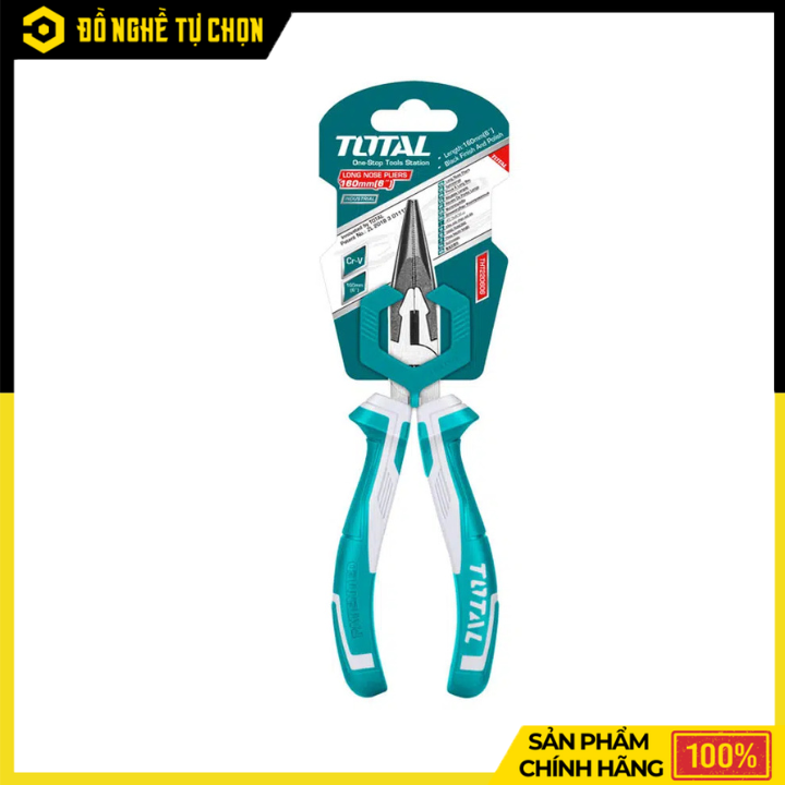 Kìm Mũi Nhọn Cao Cấp Total THT220606S 6 Inch – Trợ Lực 30%, Bền Bỉ Chuẩn Cơ Khí | Hàng Chính Hãng, Có VAT