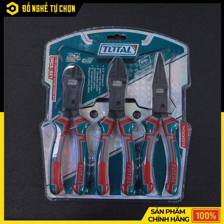 Bộ Kìm Đa Năng Trợ Lực 3 Chi Tiết Total THT2CK231S – Thép Cr-V Siêu Cứng – Hàng Chính Hãng Có VAT