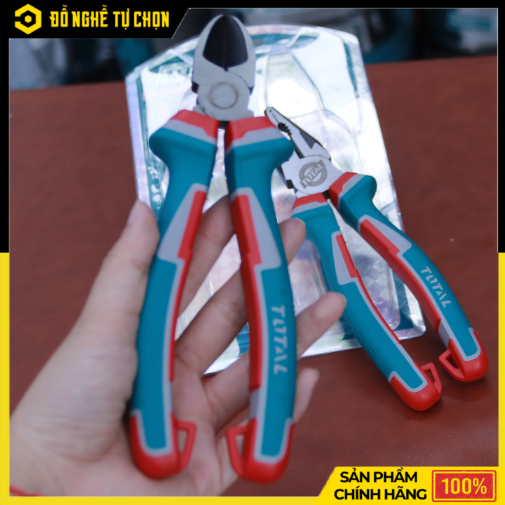 Bộ 2 Kìm Răng & Kìm Cắt Total THT2K0206 Thép CR-V Bền Bỉ, Tay Cầm Chống Trượt Êm Ái | Hàng Chính Hãng, Có VAT